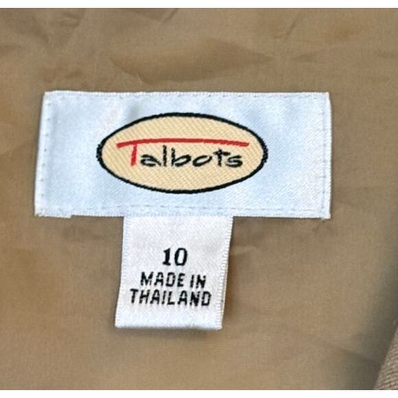 Talbots Blazer Women 10 Tan Wool Spandex Business Office Workwear Preppy Lined - Picture 4 of 7